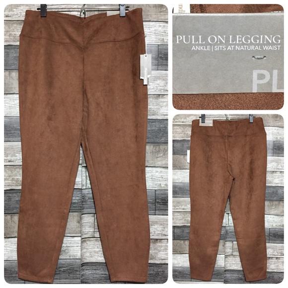 Soft Surroundings Faux Suede Pull On Leggings Women’s L Petite (Inseam 25) - Picture 1 of 9